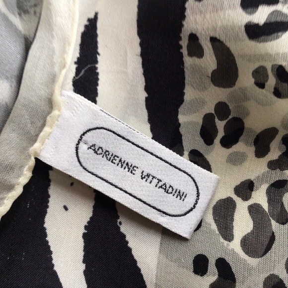 Adrienne Vittadini Animal Print silk Scarf - Picture 5 of 7